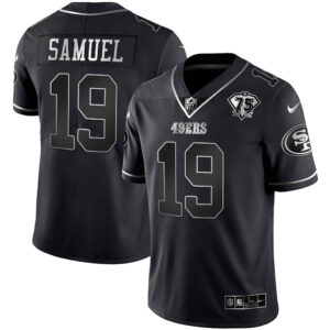 49ers 75th Anniversary Patch Black Silver Limited - All Stitched