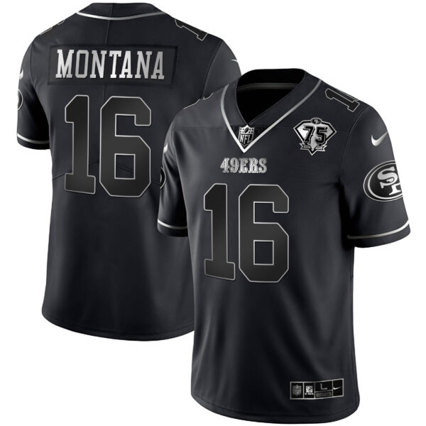 49ers 75th Anniversary Patch Black Silver Limited - All Stitched - Image 7