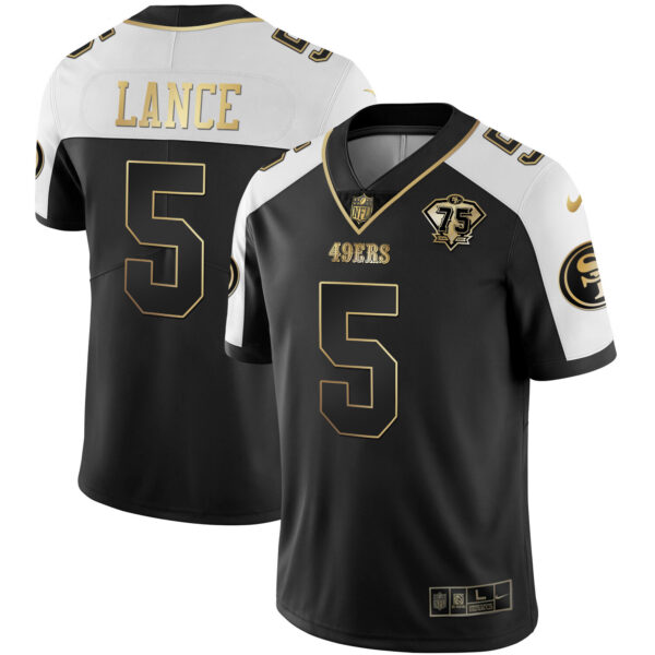 Men's Trey Lance 49ers 75th Anniversary Patch Gold & Split - All Stitched - Image 5