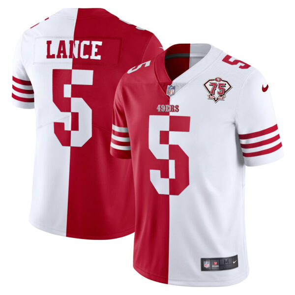Men's Trey Lance 49ers 75th Anniversary Patch Gold & Split - All Stitched - Image 3