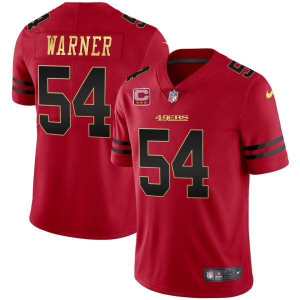 Men's 49ers Black Red Gold Blooded Jersey - All Stitched - Image 15