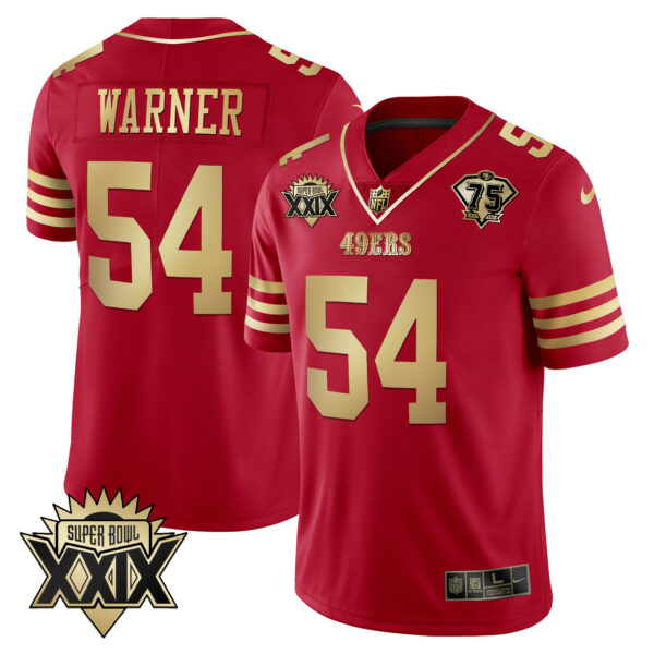 Men's 49ers Super Bowl XXIX Patch Black Red Gold Jersey - All Stitched - Image 23
