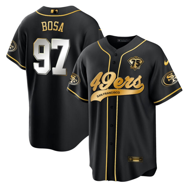 Men's 49ers Cool Base Gold Jersey V2 - All Stitched - Image 67