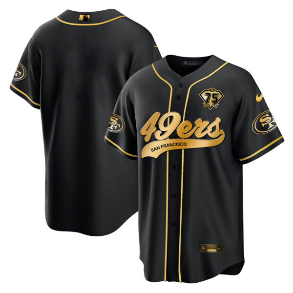 Men's 49ers Cool Base Gold Jersey V2 - All Stitched - Image 70