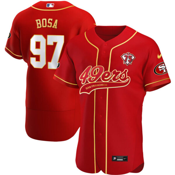 Men's 49ers Flex Base Gold Jersey - All Stitched - Image 7