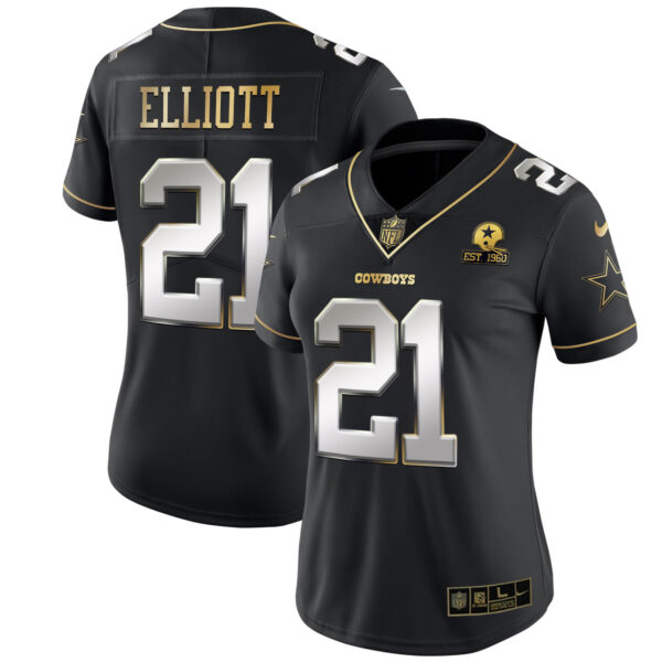 Women's Cowboys Black Gold & White Gold - All Stitched - Image 6