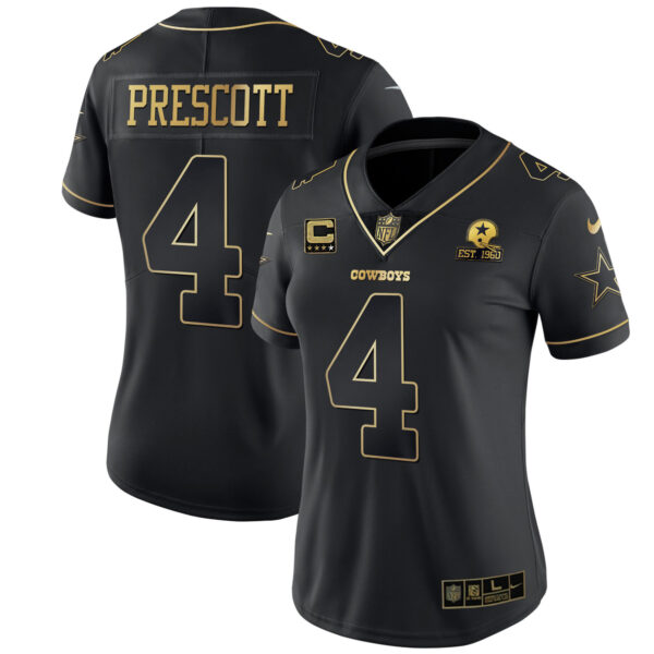 Women's Cowboys Black Gold & White Gold - All Stitched - Image 18