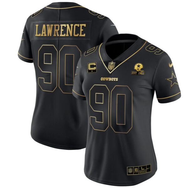 Women's Cowboys Black Gold & White Gold - All Stitched - Image 24