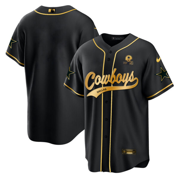 Men's Cowboys Baseball Gold Jersey - All Stitched - Image 12