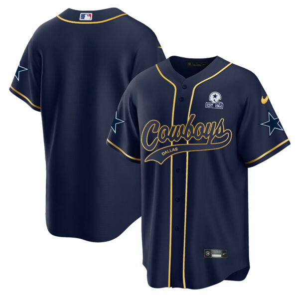 Men's Cowboys Baseball Gold Jersey - All Stitched - Image 8
