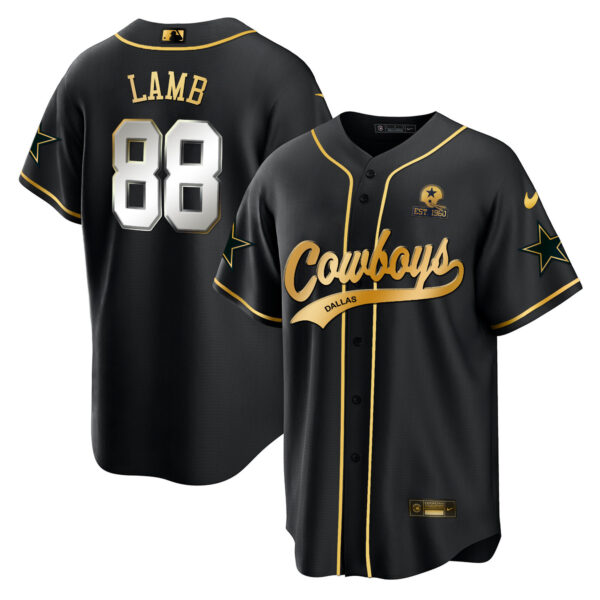 Men's Cowboys Baseball Gold Jersey - All Stitched - Image 11