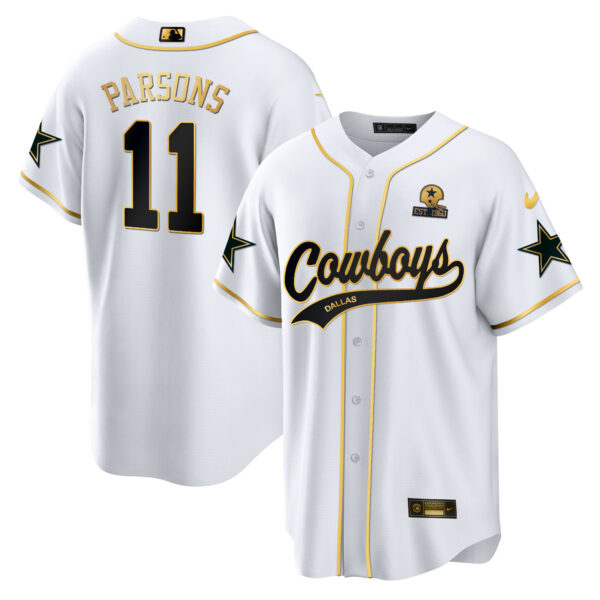 Men's Cowboys Baseball Gold Jersey - All Stitched - Image 13