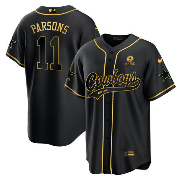 Men's Cowboys Baseball Gold Jersey - All Stitched - Image 17