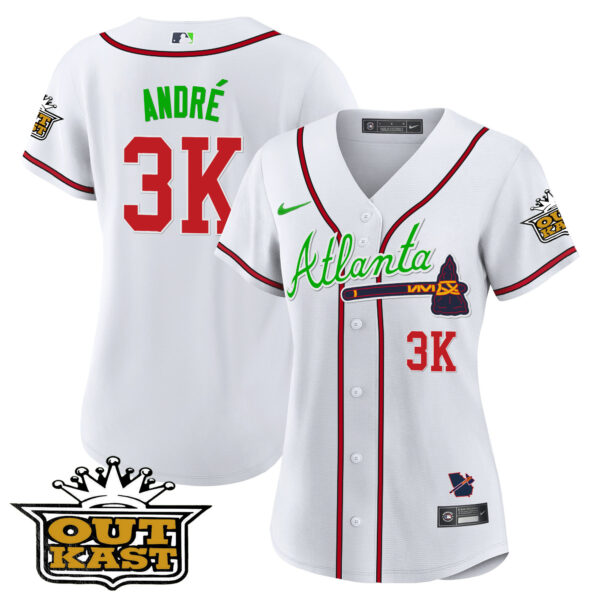 Women's Atlanta Braves Outkast Baseball Jersey V3 - All Stitched - Image 48