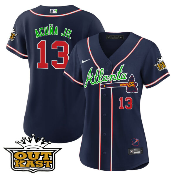 Women's Atlanta Braves Outkast Baseball Jersey V3 - All Stitched - Image 28
