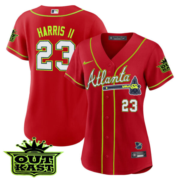 Women's Atlanta Braves Outkast Baseball Jersey V3 - All Stitched - Image 24