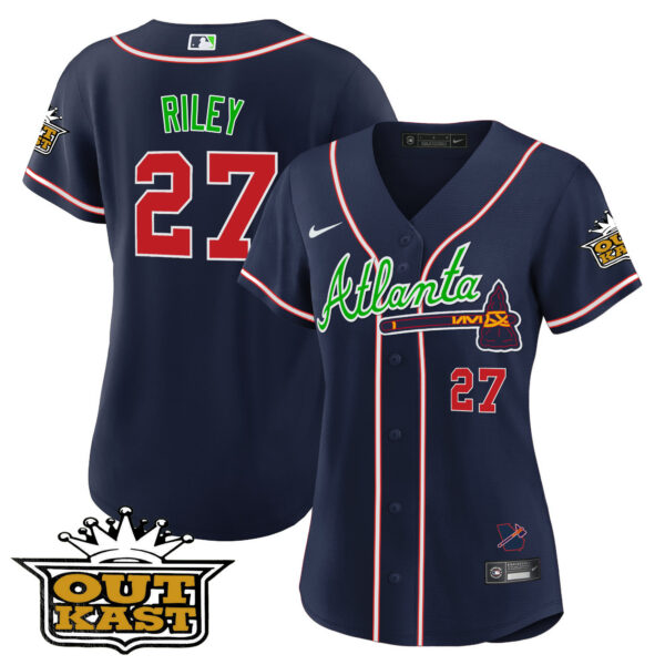 Women's Atlanta Braves Outkast Baseball Jersey V3 - All Stitched - Image 32