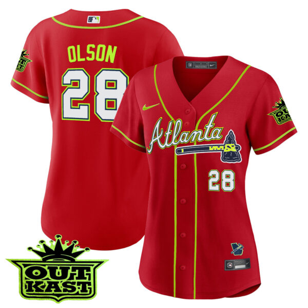Women's Atlanta Braves Outkast Baseball Jersey V3 - All Stitched - Image 25