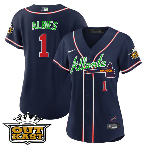 Women's Atlanta Braves Outkast Baseball Jersey V3 - All Stitched - Image 35