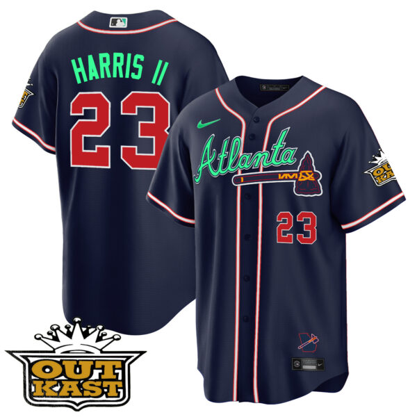 Men's Atlanta Braves Outkast Cool Base Jersey V3 - Galaxy Version - Stitched - Image 24
