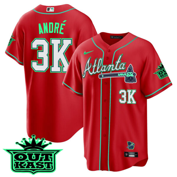 Men's Atlanta Braves Outkast Cool Base Jersey V3 - Galaxy Version - Stitched - Image 30