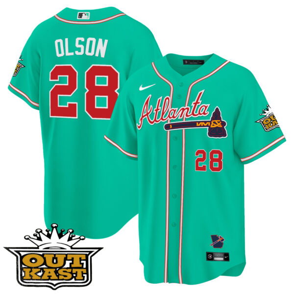 Men's Atlanta Braves Outkast Cool Base Jersey V3 - Galaxy Version - Stitched - Image 43