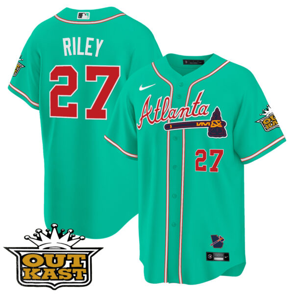 Men's Atlanta Braves Outkast Cool Base Jersey V3 - Galaxy Version - Stitched - Image 41