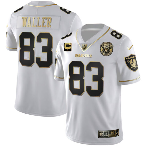 Men's Raiders 1976 - 1980 - 1983 Super Bowl Champions Patch White Gold and Black Gold - All Stitched - Image 7