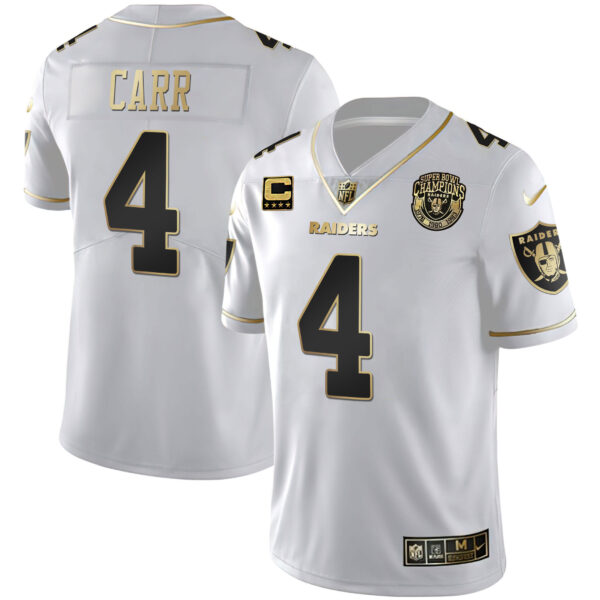 Men's Raiders 1976 - 1980 - 1983 Super Bowl Champions Patch White Gold and Black Gold - All Stitched - Image 2
