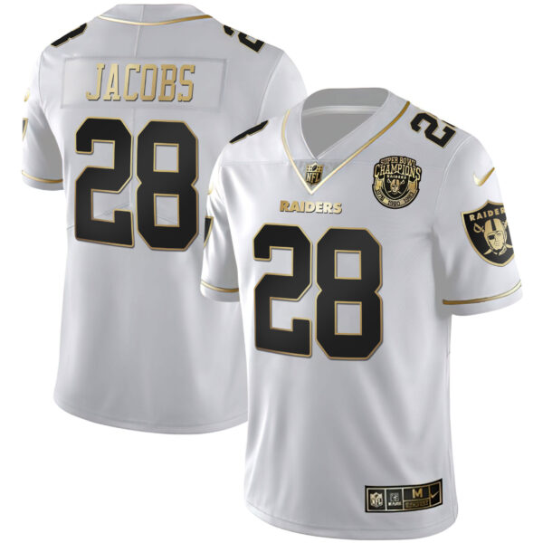 Men's Raiders 1976 - 1980 - 1983 Super Bowl Champions Patch White Gold and Black Gold - All Stitched - Image 5