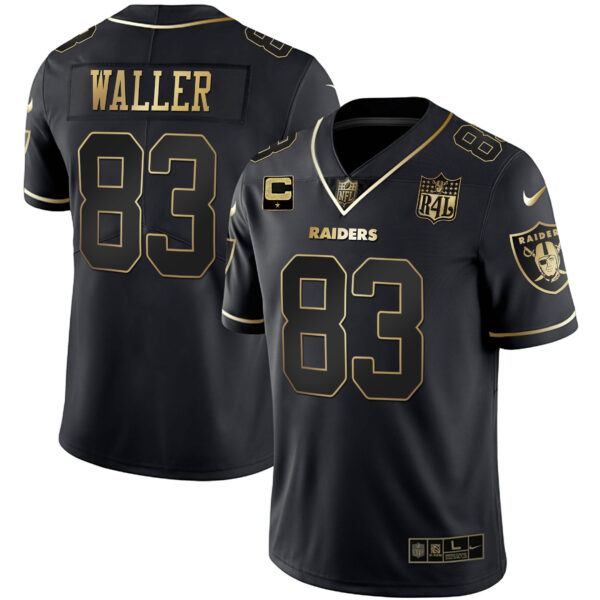 Men's Raiders Raider4Life Patch White Gold and Black Gold - All Stitched - Image 15