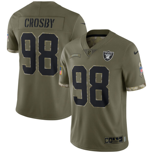 Raiders 2022 Salute To Service Retired Player Limited - Olive - All Stitched - Image 2