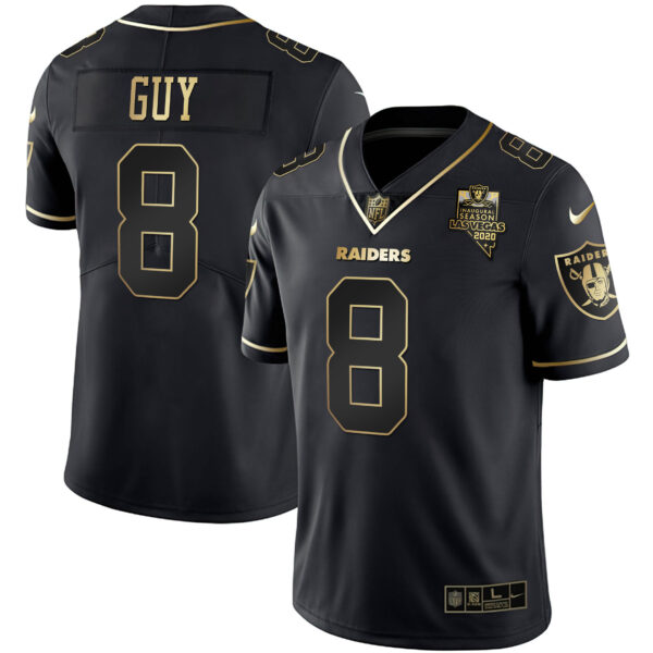 Ray Guy Raiders Inaugural Season Patch White Gold & Black Gold - All Stitched - Image 2