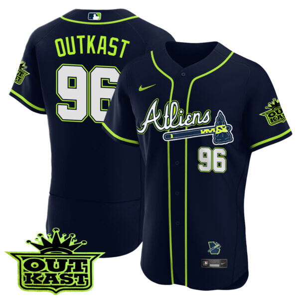 Men's Atlanta Braves Atliens Flex Base Jersey V4 - All Stitched - Image 12