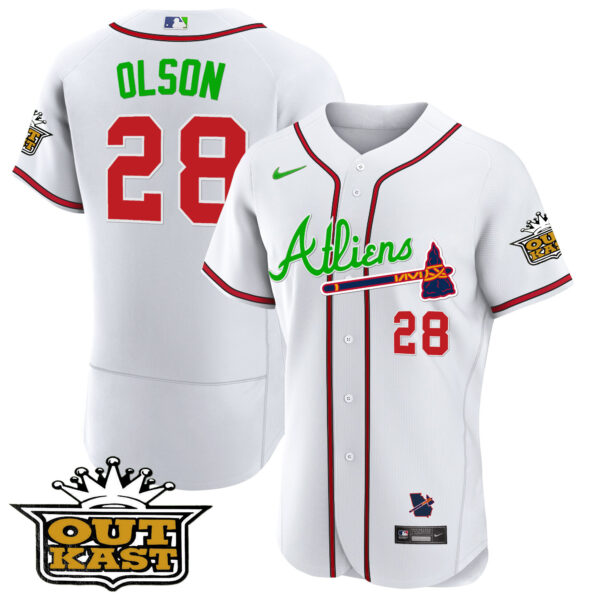 Men's Atlanta Braves Atliens Flex Base Jersey V4 - All Stitched - Image 6