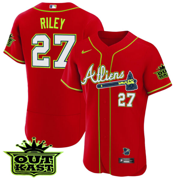 Men's Atlanta Braves Atliens Flex Base Jersey V4 - All Stitched - Image 38