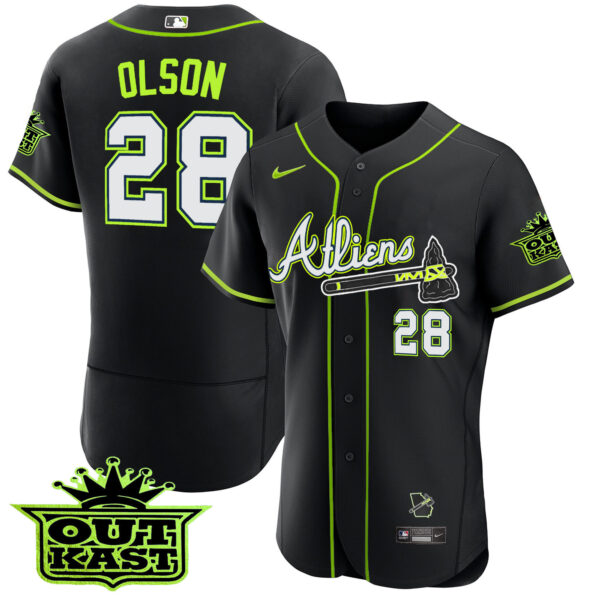 Men's Atlanta Braves Atliens Flex Base Jersey V4 - All Stitched - Image 51