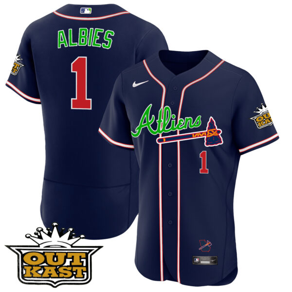 Men's Atlanta Braves Atliens Flex Base Jersey V4 - All Stitched - Image 25
