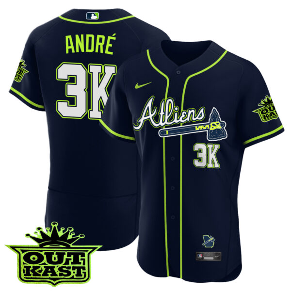 Men's Atlanta Braves Atliens Flex Base Jersey V4 - All Stitched - Image 13