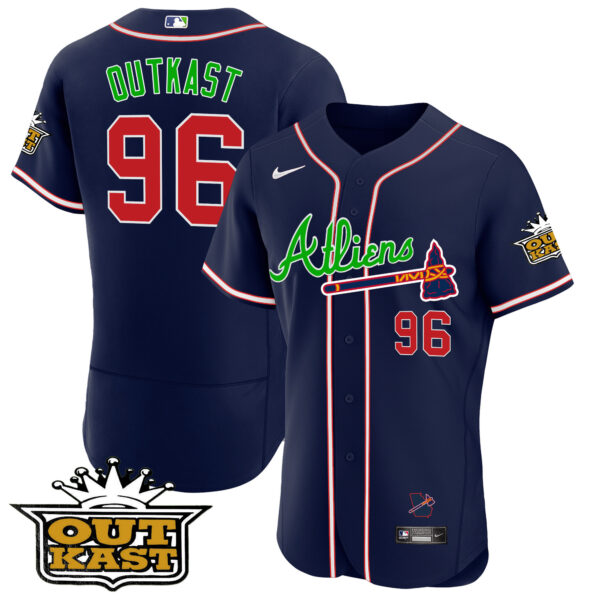 Men's Atlanta Braves Atliens Flex Base Jersey V4 - All Stitched - Image 21