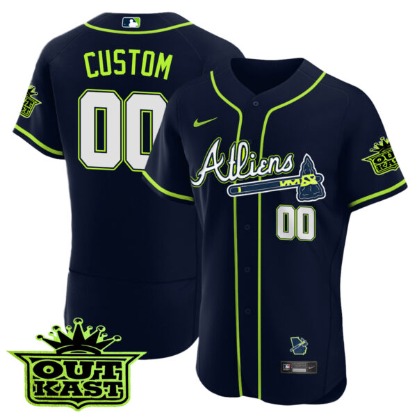 Atlanta Braves Atliens Flex Base Custom Jersey V4 - All Stitched - Image 2