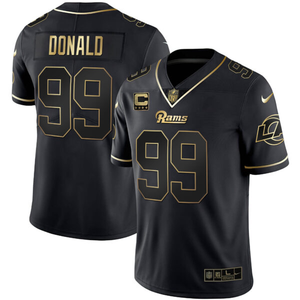 Men's Los Angeles Rams White Gold & Black Gold Jersey - All Stitched - Image 13
