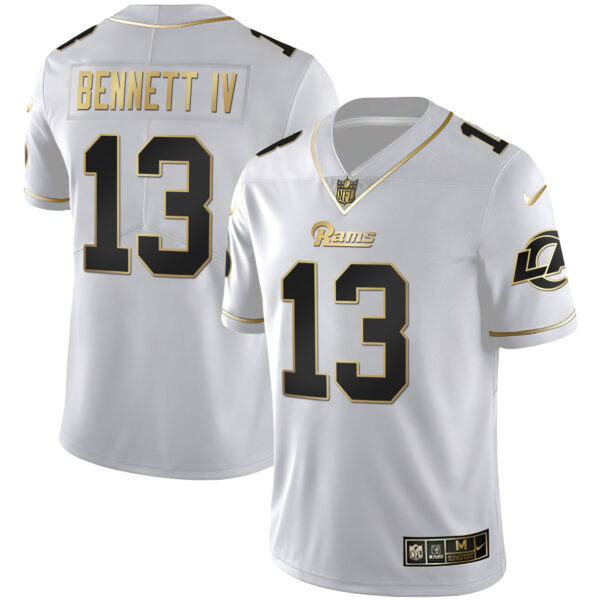 Men's Los Angeles Rams White Gold & Black Gold Jersey - All Stitched - Image 6