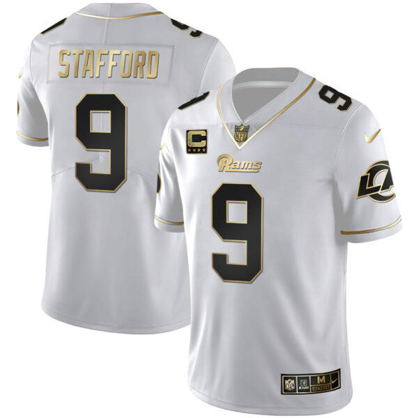 Men's Los Angeles Rams White Gold & Black Gold Jersey - All Stitched - Image 9