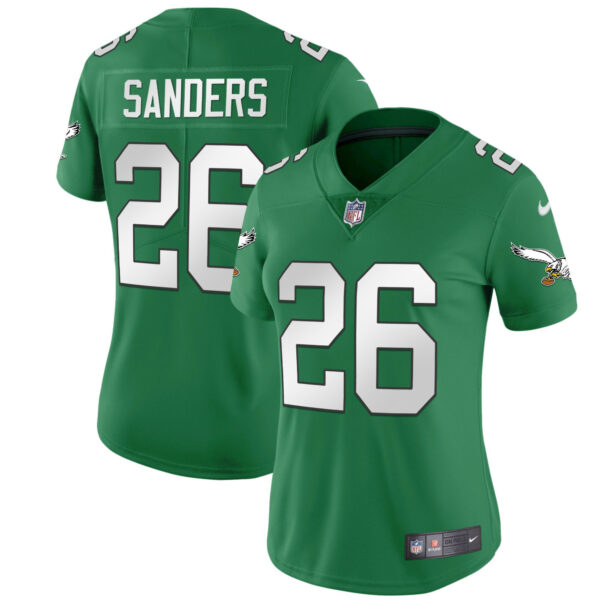Women's Eagles Kelly Green Gold Jersey - All Stitched - Image 9