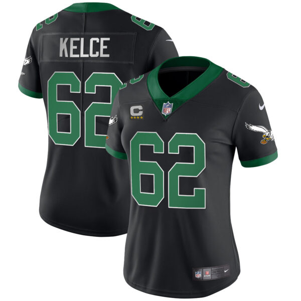 Women's Eagles Kelly Green Gold Jersey - All Stitched - Image 43
