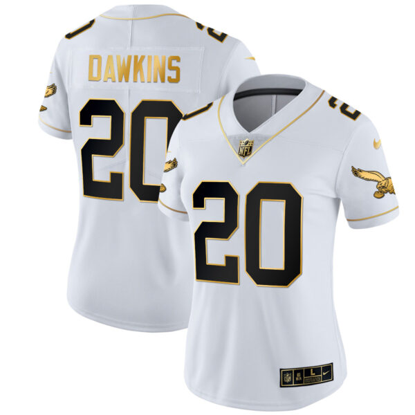 Women's Eagles Kelly Green Gold Jersey - All Stitched - Image 68