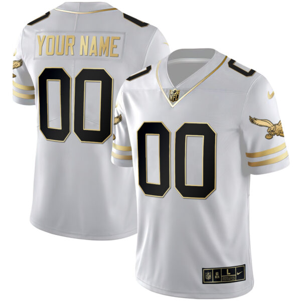 Eagles Gold & Kelly Vapor Custom Jersey V2 - All Stitched - Image 6