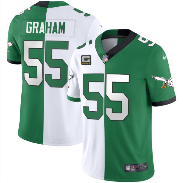 Men's Eagles Gold & Kelly Vapor Throwback Jersey - All Stitched - Image 31
