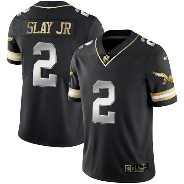 Men's Eagles Gold & Kelly Vapor Throwback Jersey - All Stitched - Image 44